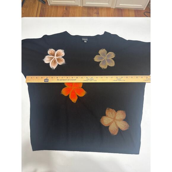 Aaeda Felted Floral Dolman Sleeve Sweater Embroidered Size Large Whimsical - Picture 9 of 12